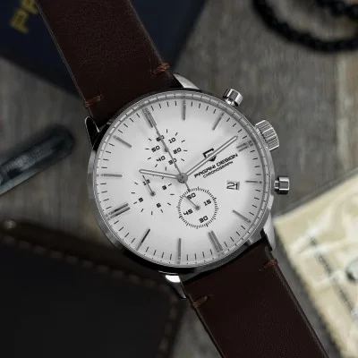 Мужские часы Pagani Design PD-2720 Silver-White--Brown